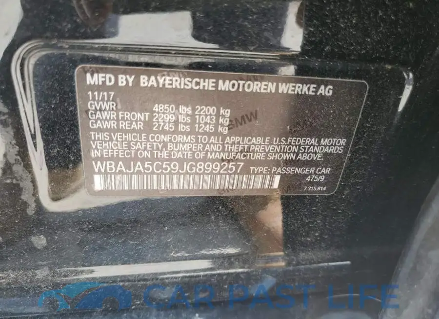 WBAJA5C59JG899257# 12