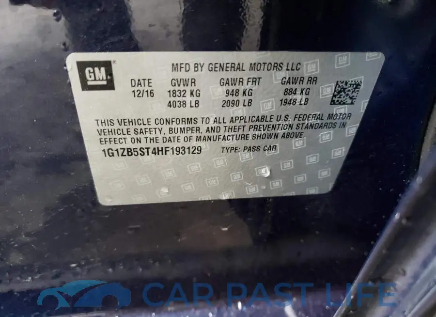 1G1ZB5ST4HF193129# 12