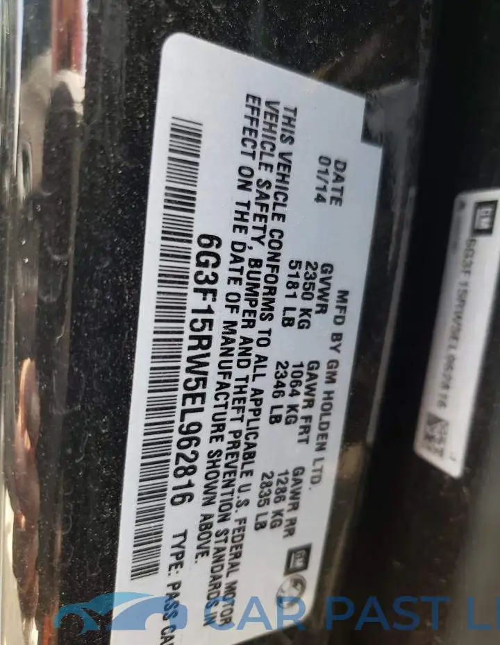 6G3F15RW5EL962816# 12