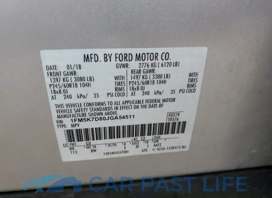 1FM5K7D80JGA54511# 14