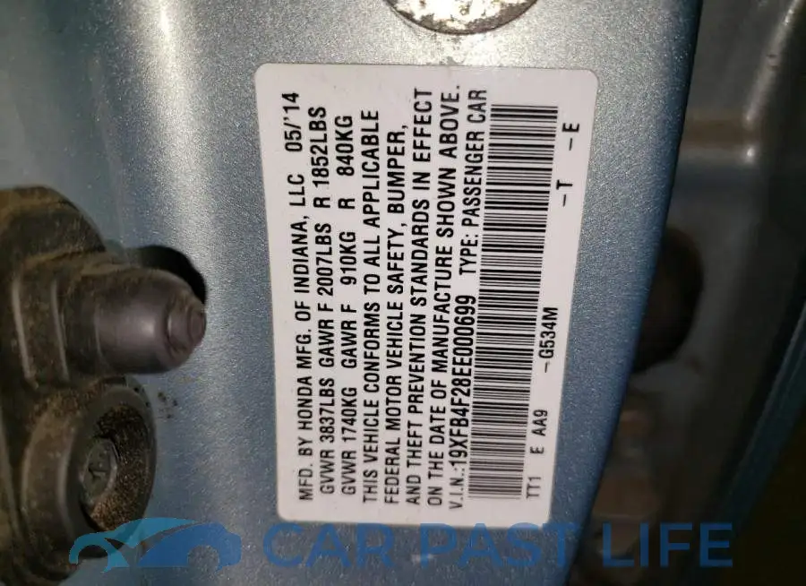 19XFB4F28EE000699# 12