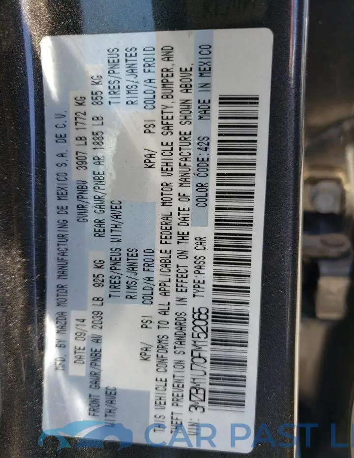 3MZBM1U70FM152065# 12