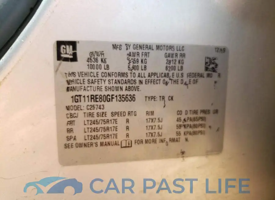 1GT11RE80GF135636# 13