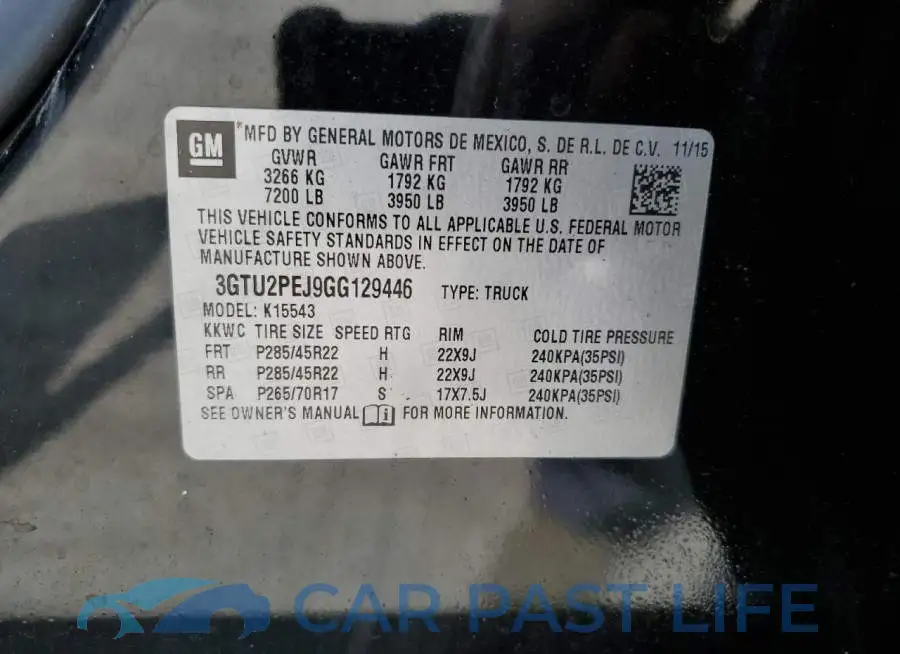 3GTU2PEJ9GG129446# 12