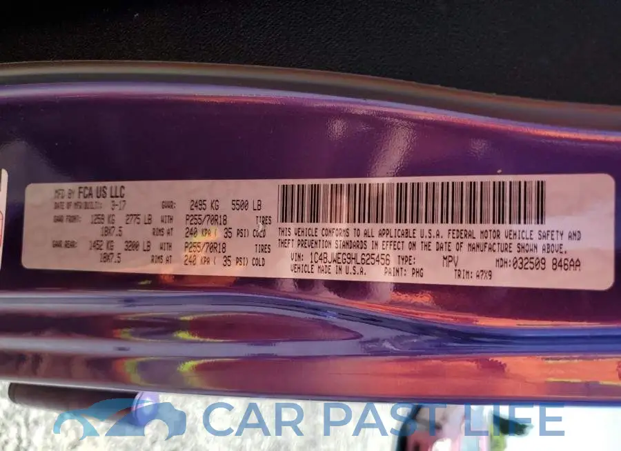 1C4BJWEG9HL625456# 12
