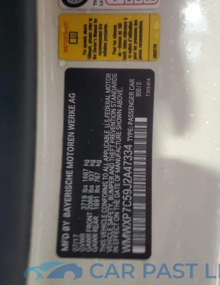 WMWXP7C59J2A47334# 12
