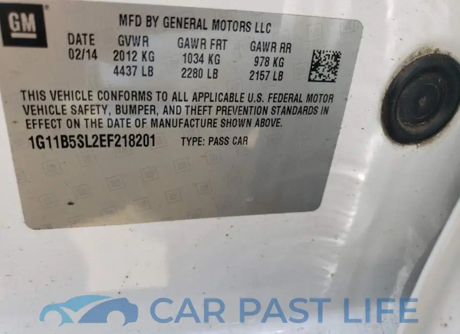 1G11B5SL2EF218201# 12