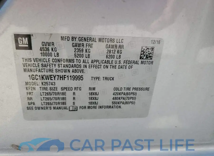 1GC1KWEY7HF119995# 12