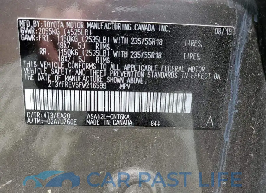 2T3YFREV5FW216599# 13