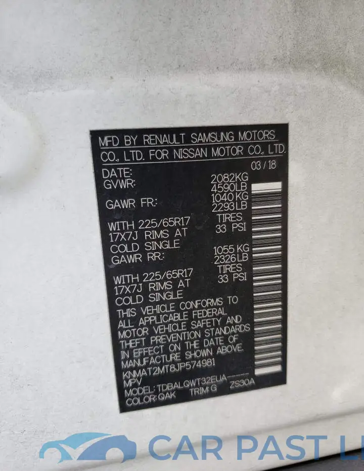 KNMAT2MT8JP574981# 14