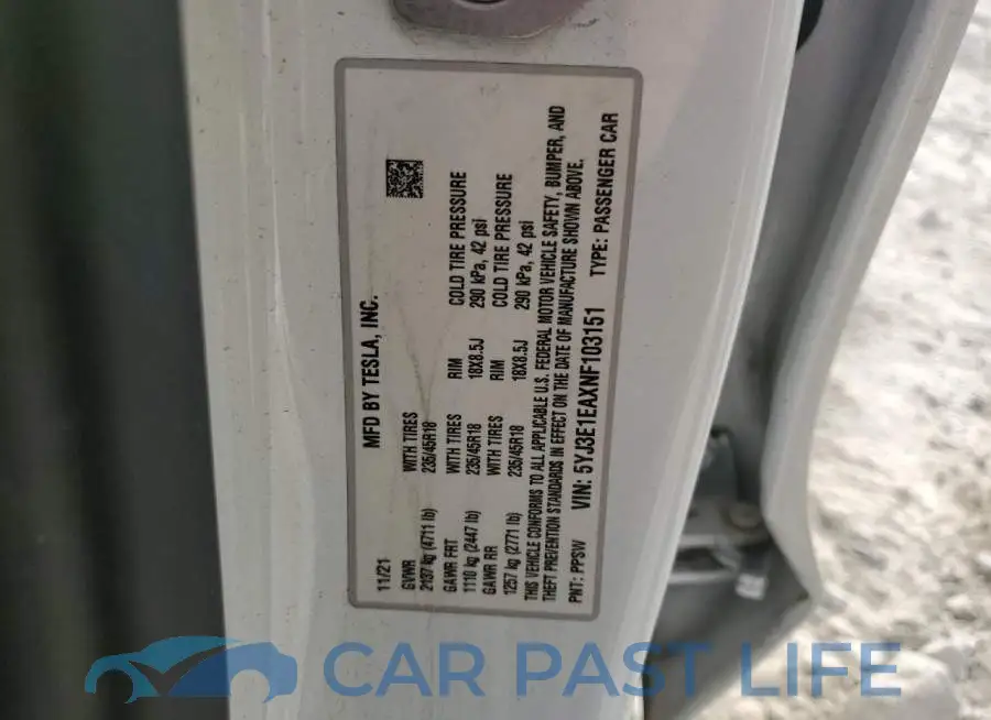 5YJ3E1EAXNF103151# 12
