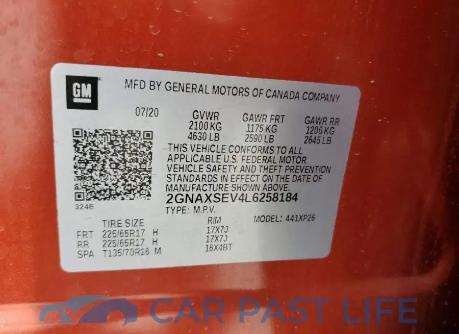 2GNAXSEV4L6258184# 13