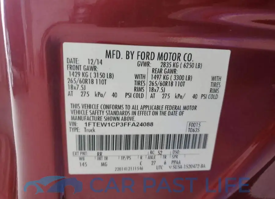 1FTEW1CP3FFA24088# 12