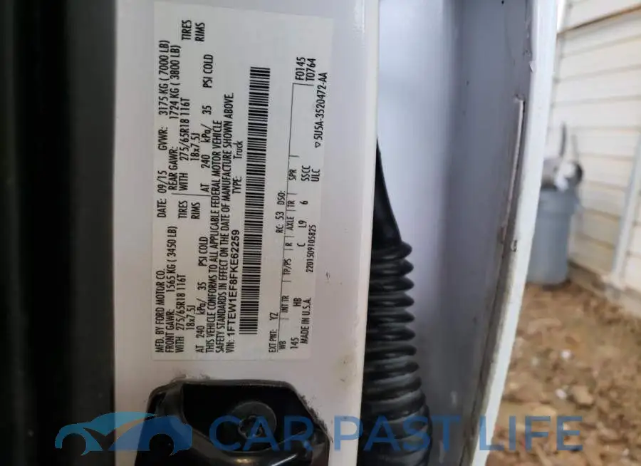 1FTEW1EF8FKE62259# 12