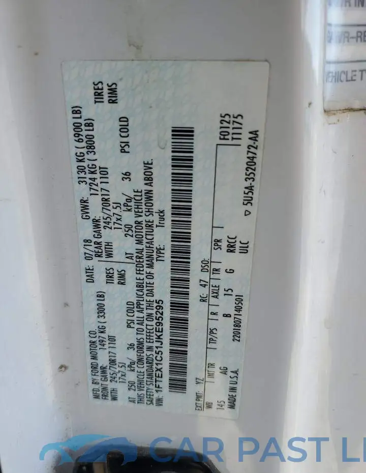 1FTEX1C51JKE95295# 12