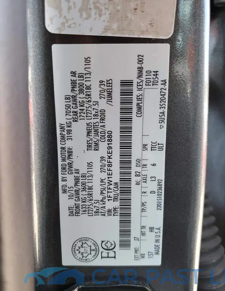 1FTFW1EF8FKE91880# 13