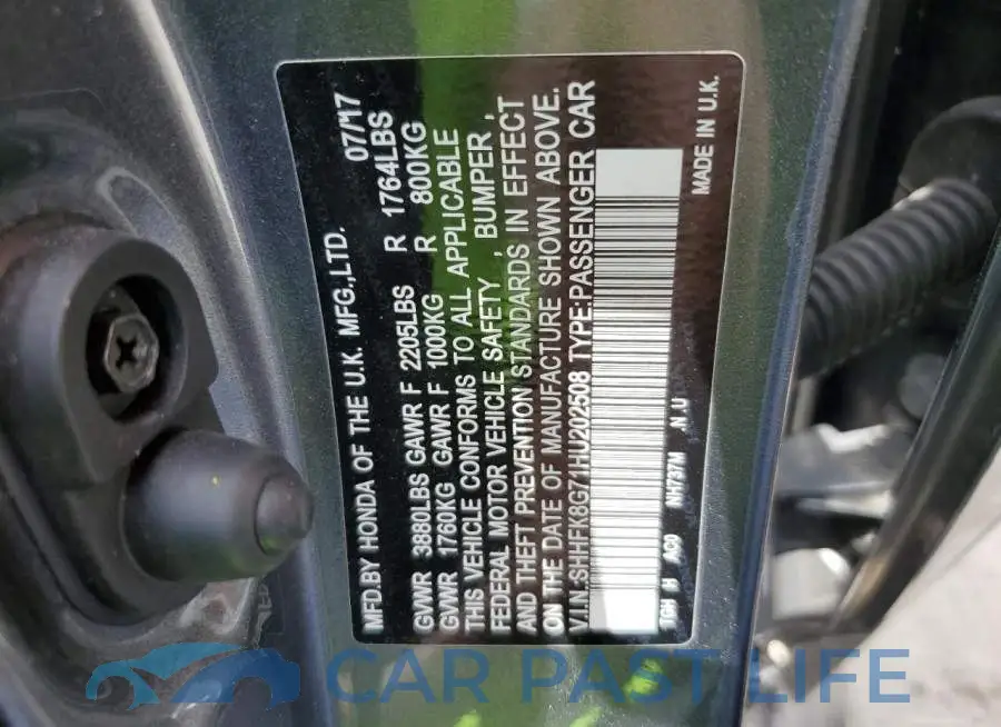 SHHFK8G71HU202508# 13