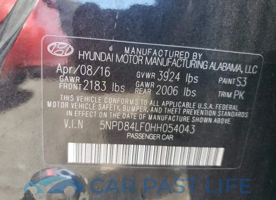 5NPD84LF0HH054043# 12
