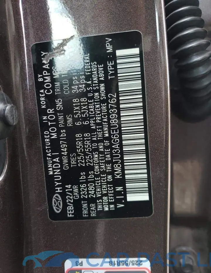 KM8JU3AG6EU893762# 13