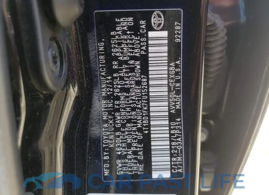 4T1BD1FK7FU152687# 12