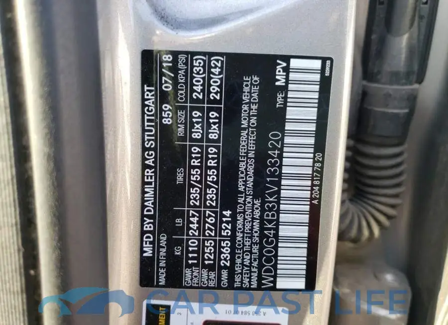WDC0G4KB3KV133420# 10