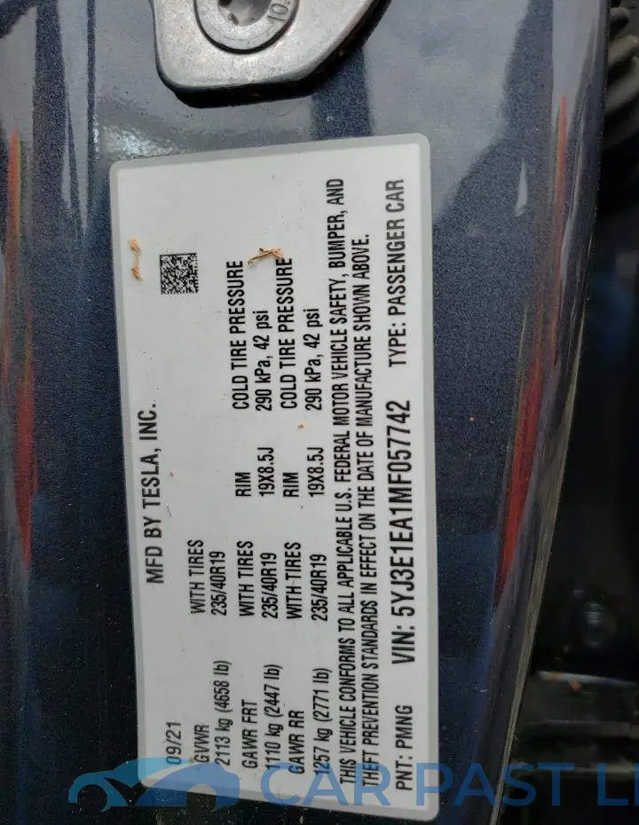 5YJ3E1EA1MF057742# 13