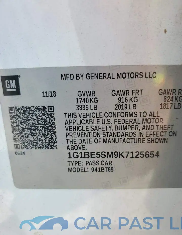 1G1BE5SM9K7125654# 12
