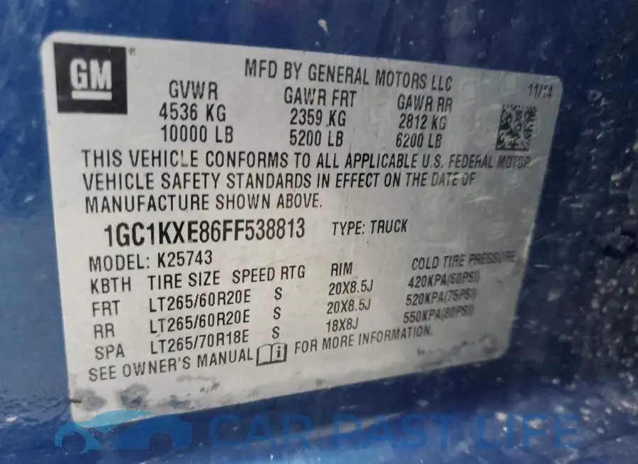 1GC1KXE86FF538813# 12