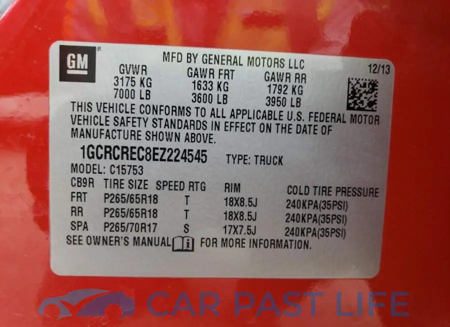 1GCRCREC8EZ224545# 12