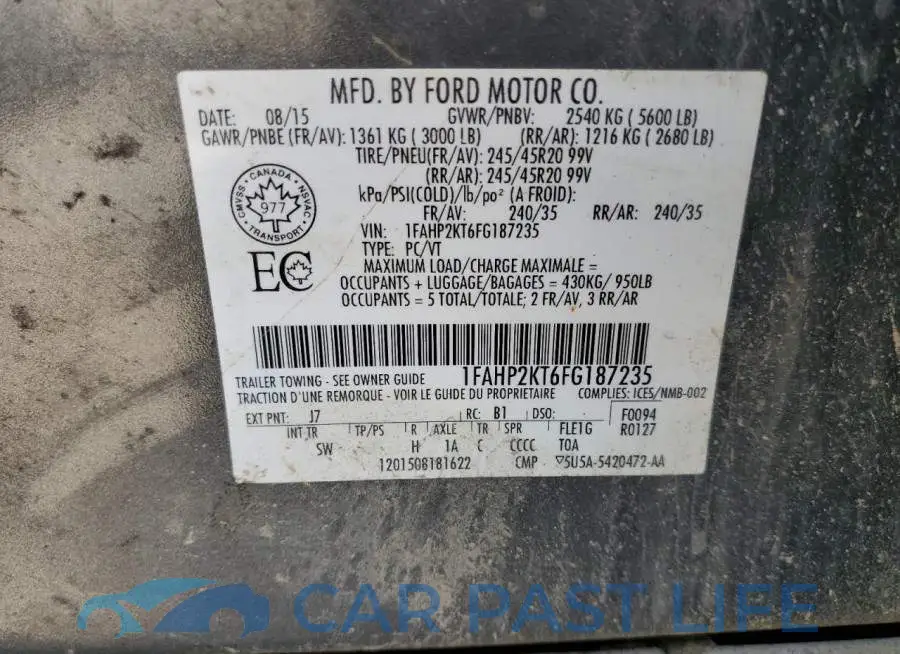 1FAHP2KT6FG187235# 12