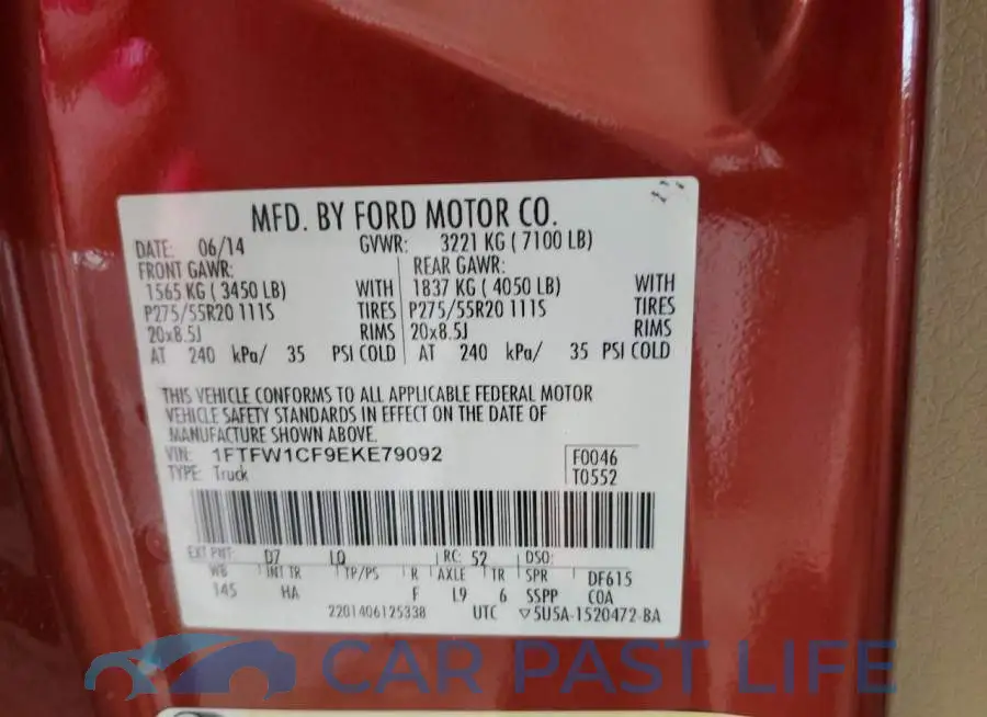 1FTFW1CF9EKE79092# 12