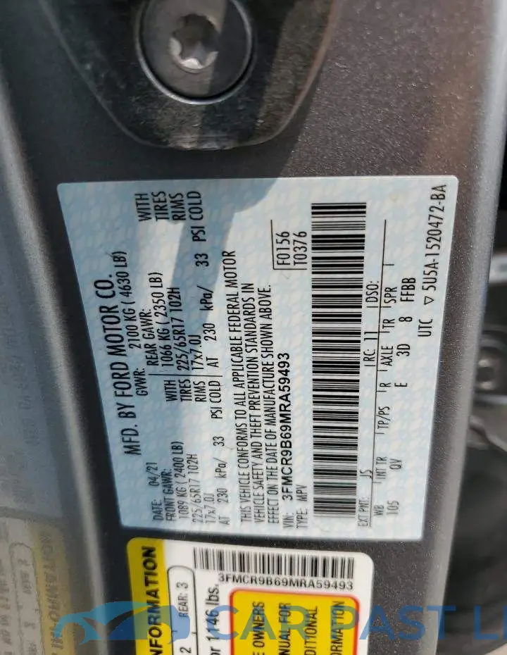 3FMCR9B69MRA59493# 12