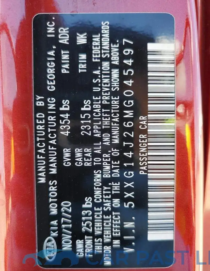 5XXG14J26MG045497# 13