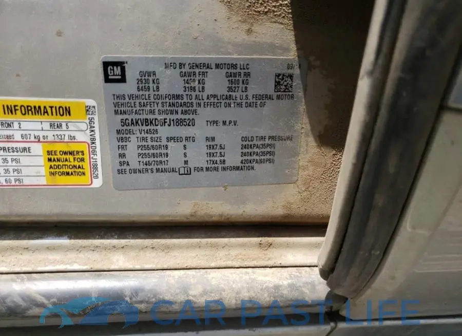 5GAKVBKD6FJ188520# 12