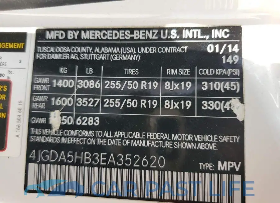 4JGDA5HB3EA352620# 13