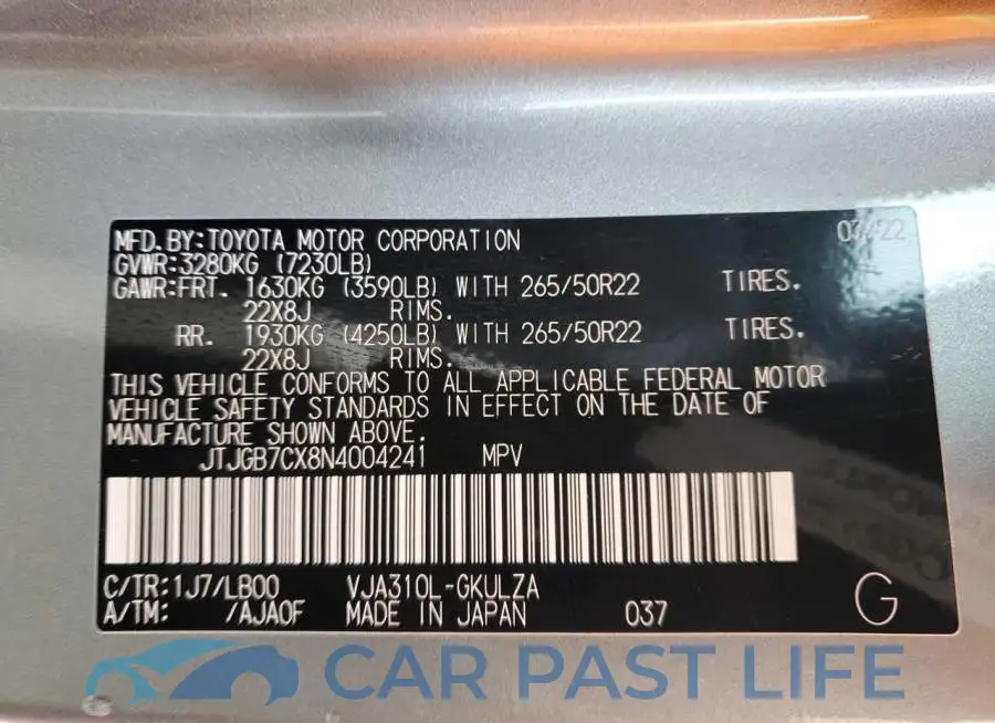 JTJGB7CX8N4004241# 14