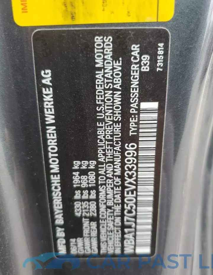 WBA1J7C50EVX33996# 12