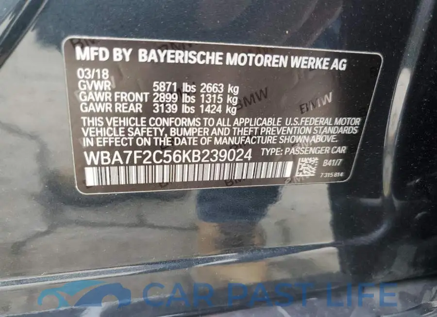 WBA7F2C56KB239024# 13