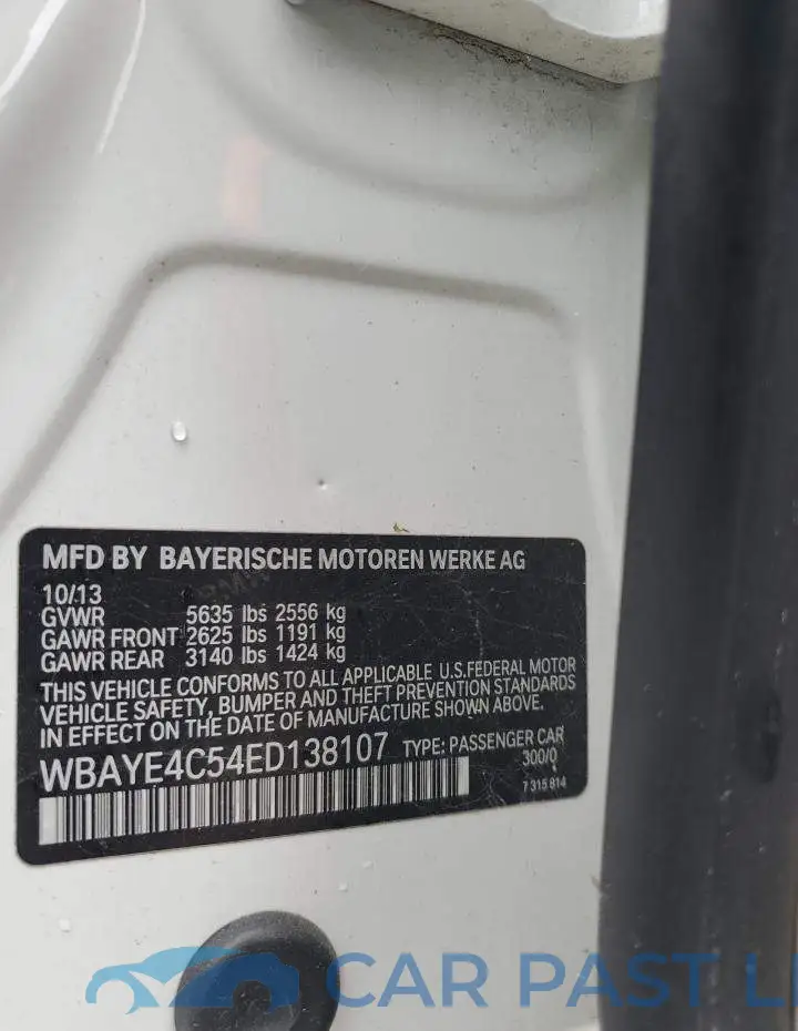 WBAYE4C54ED138107# 12