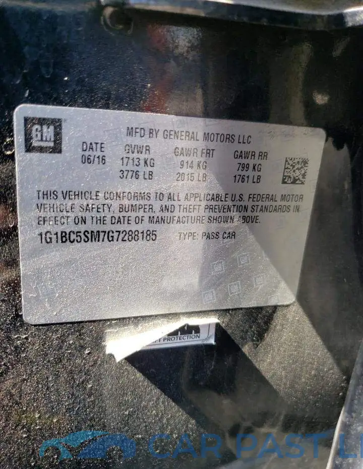 1G1BC5SM7G7288185# 12