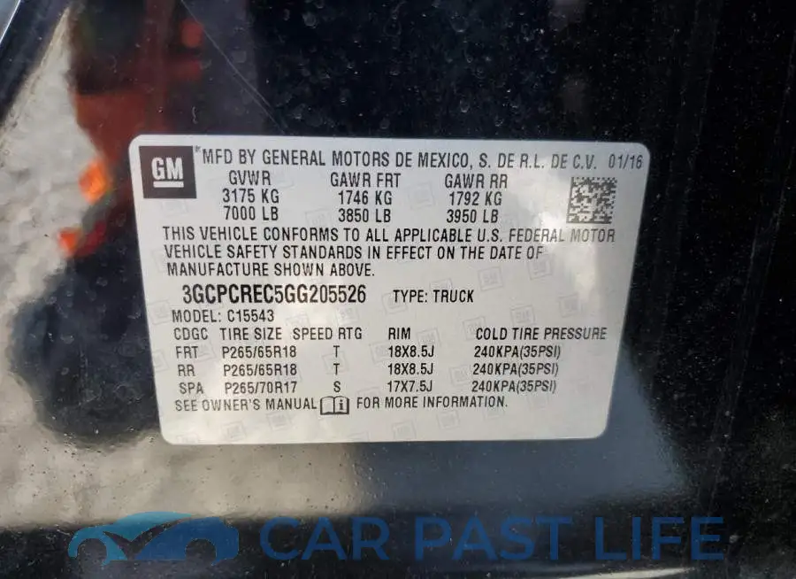 3GCPCREC5GG205526# 13
