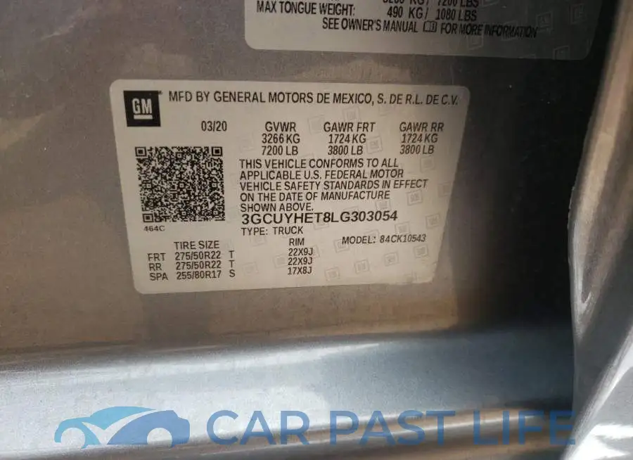 3GCUYHET8LG303054# 12