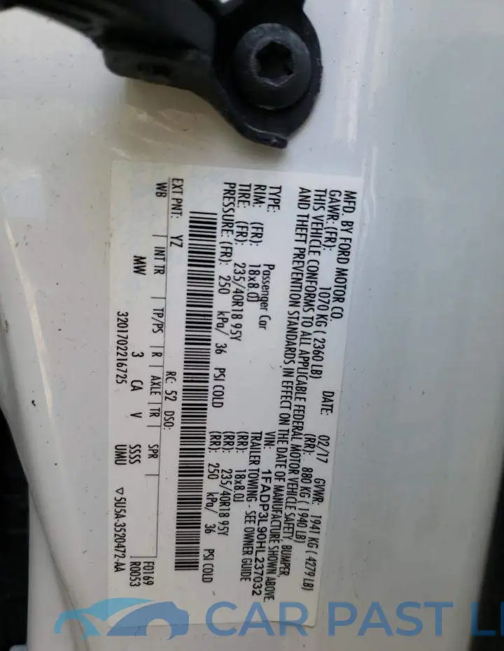 1FADP3L90HL237032# 12