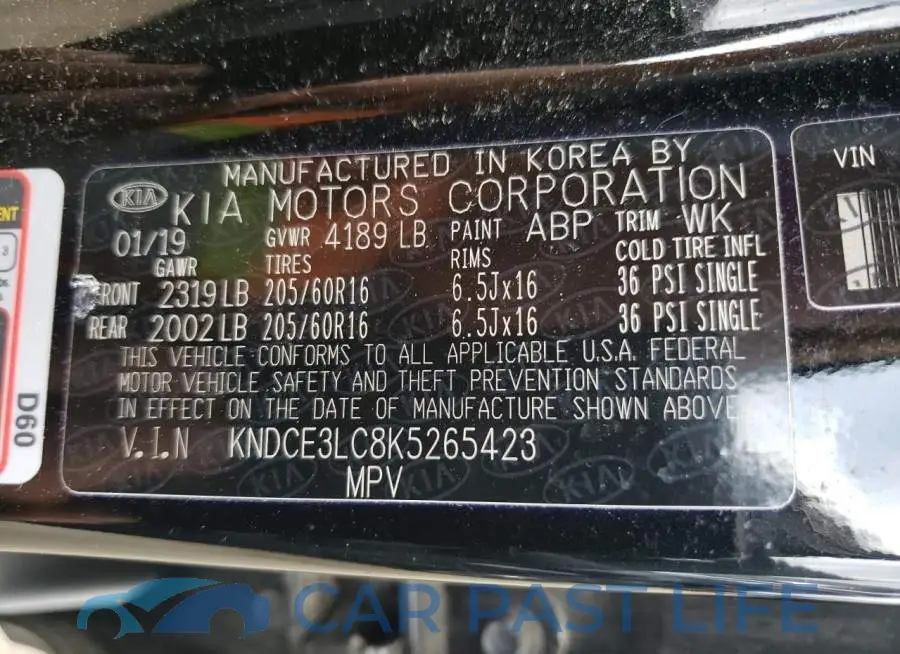 KNDCE3LC8K5265423# 12
