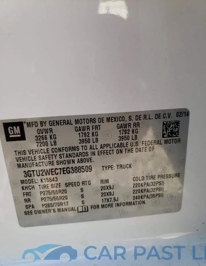 3GTU2WEC7EG388509# 13