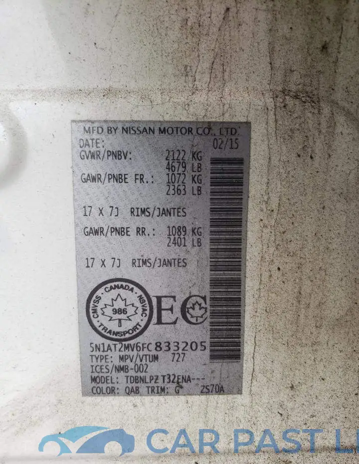 5N1AT2MV6FC833205# 12