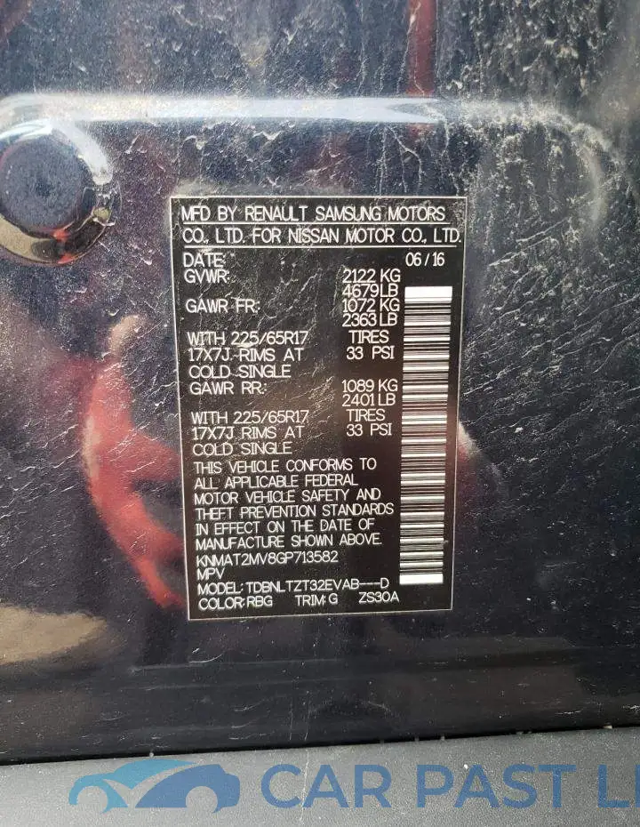 KNMAT2MV8GP713582# 13