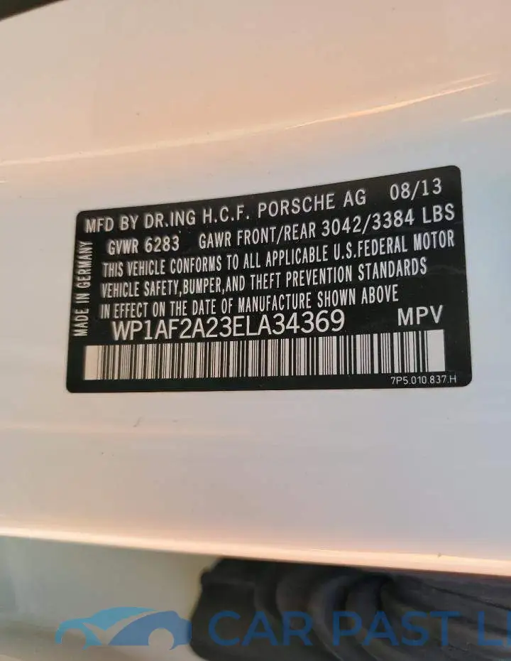 WP1AF2A23ELA34369# 13