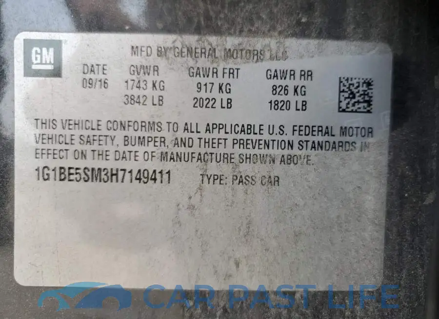1G1BE5SM3H7149411# 12