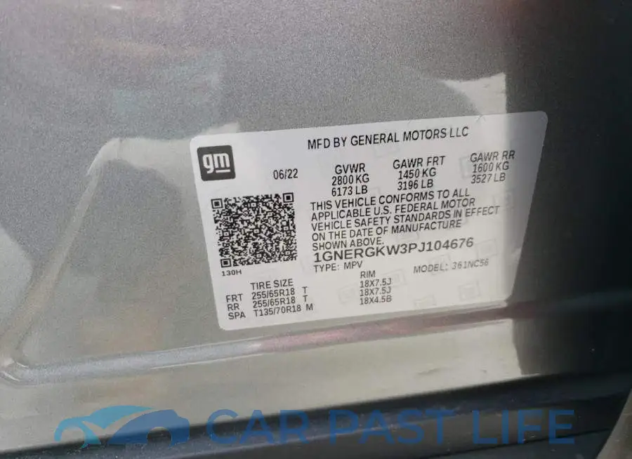 1GNERGKW3PJ104676# 12